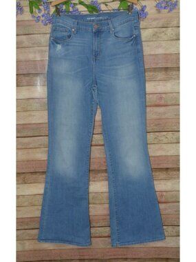 Old Navy Womens Jeans High Rise Flare Light Wash Size 12 Stretch Denim Classic